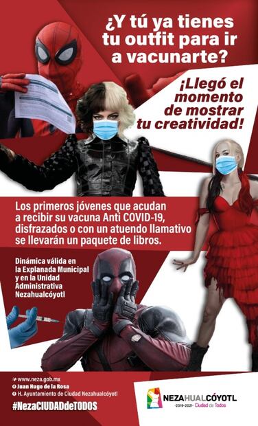 Prepara tu “outfit”, Neza tiene regalos para jóvenes que acudan a vacunarse disfrazados