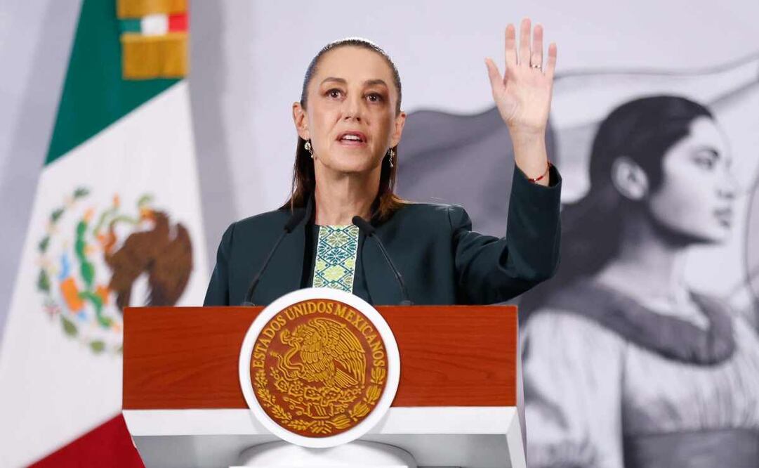 La presidenta Claudia Sheinbaum durante la mañanera del 10 de diciembre del 2025. Foto: Diego Simón / EL UNIVERSAL