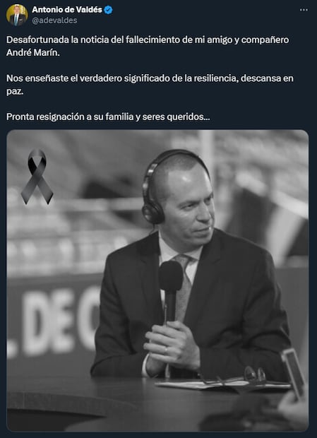 Figuras del periodismo deportivo y la televisión lamentan la muerte de André Marín