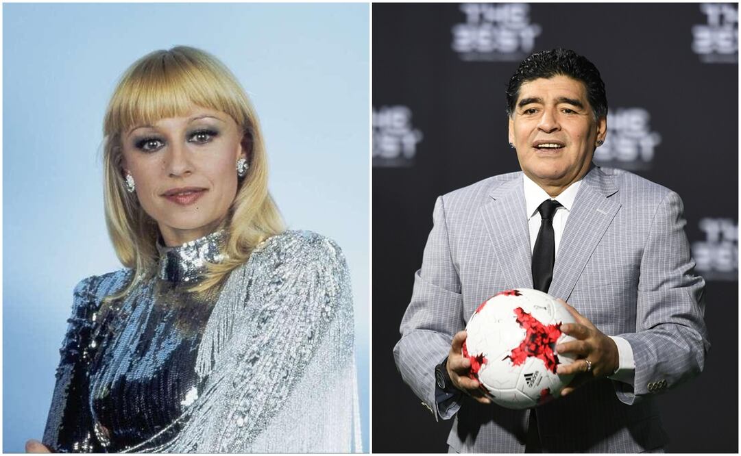 Raffaella Carrá y Diego Armando Maradona. Fotos: Captura Instagram y EFE