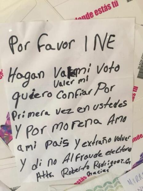 "Por favor, no vayan a robar mi voto"; las cartas de los mexicanos que votaron en el extranjero