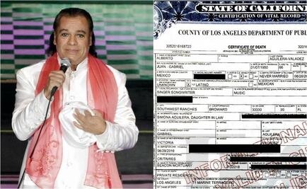 Publican certificado de defunción de Juan Gabriel