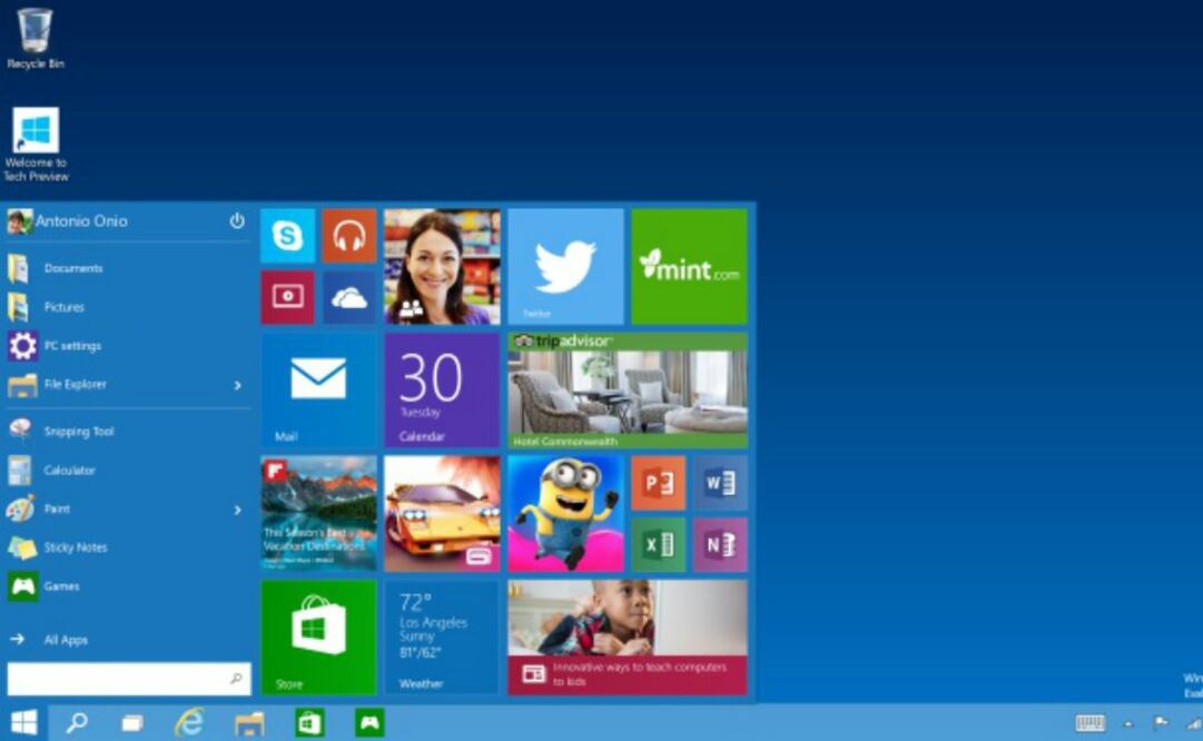 Windows 10 trae de regreso el menú de Inicio además de incluir Windows Hello, Microsoft Passport y Windows Defender para protección contra malware. (Foto: Especial )