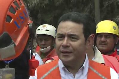 Jimmy Morales, Presidente de Guatemala, acudió a las áreas afectadas por la erupción