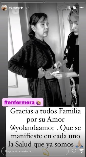Yolanda Andrade recibe tratamiento. Captura Instagram.