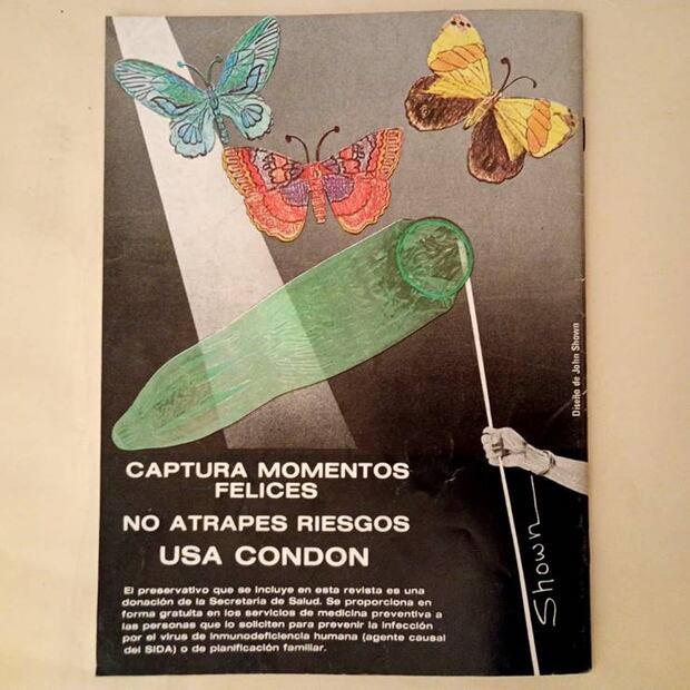 Otra forma de hacer campañas contra el SIDA y sin provocar miedo contra fueron anuncios como este en revistas especializadas. Cortesía Alonso Hernández.