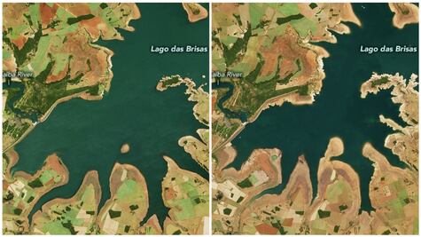 Las fotos de la NASA que muestran la mayor sequía en casi un siglo en Brasil