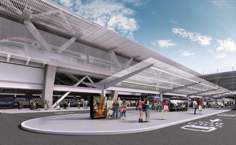 Así se verá el Cetram del tren Interurbano México-Toluca Foto: TEN Arquitectos