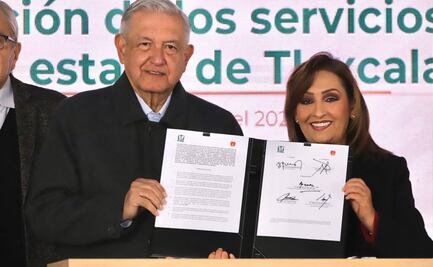 Ante AMLO, gobernadora de Tlaxcala omite hablar de la fuga de su exsecretario de seguridad
