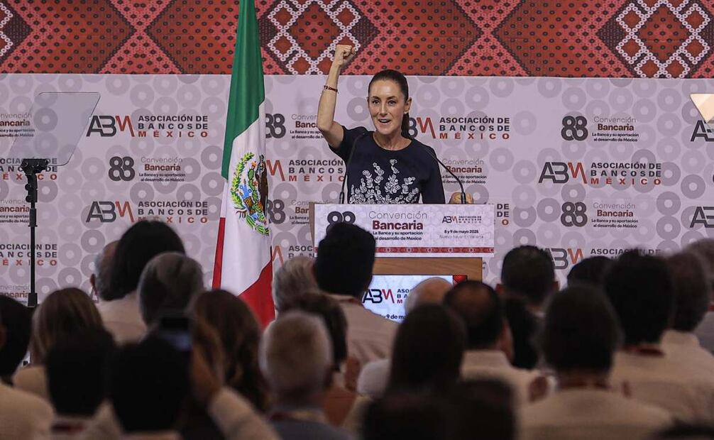 La presidenta Claudia Sheinbaum en la inauguración de la 88 edición de la Convención Bancaria en Nayarit. Foto: Gabriel Pano/ EL UNIVERSAL