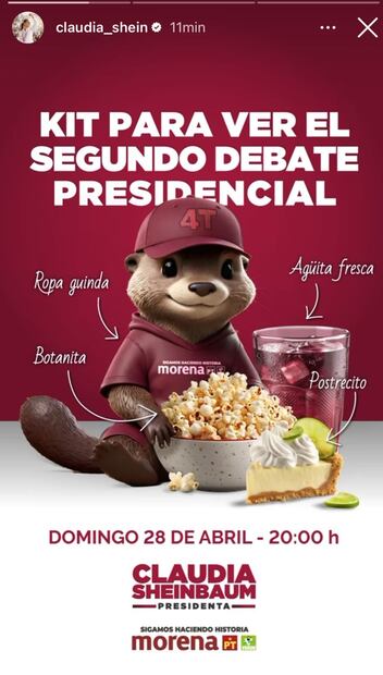 Kit para el debate presidencial compartido en redes sociales de Claudia Sheinbaum. Foto: captura de pantalla