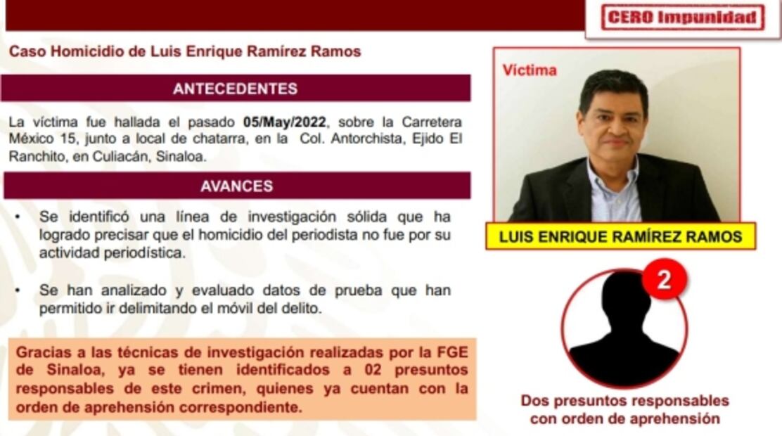 Presentan avances en investigaciones de asesinatos de periodistas de Veracruz y Sinaloa 