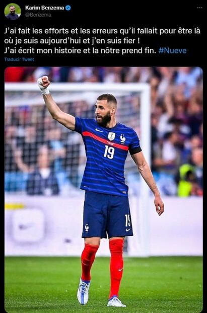 Karim Benzema se retira de la Selección de Francia