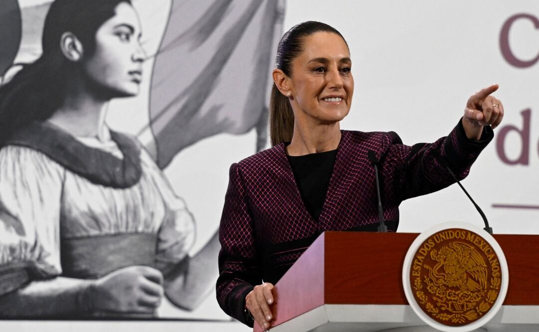 Claudia Sheinbaum en su conferencia matutina en Palacio Nacional el 11 de junio de 2025. Foto: AFP
