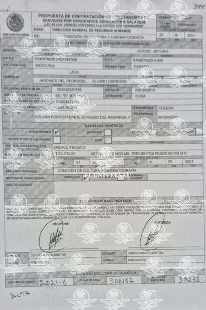 PAN revela contrato con despacho que defiende a “El Mayo” por 65 mil pesos mensuales; Sergio Mayer contrató a Sergio Arturo Ramírez. Foto: Especial