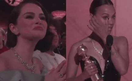 Selena Gomez se emociona hasta las lágrimas al ver ganar a Zoe Saldaña el Globo de Oro por "Emilia Pérez"