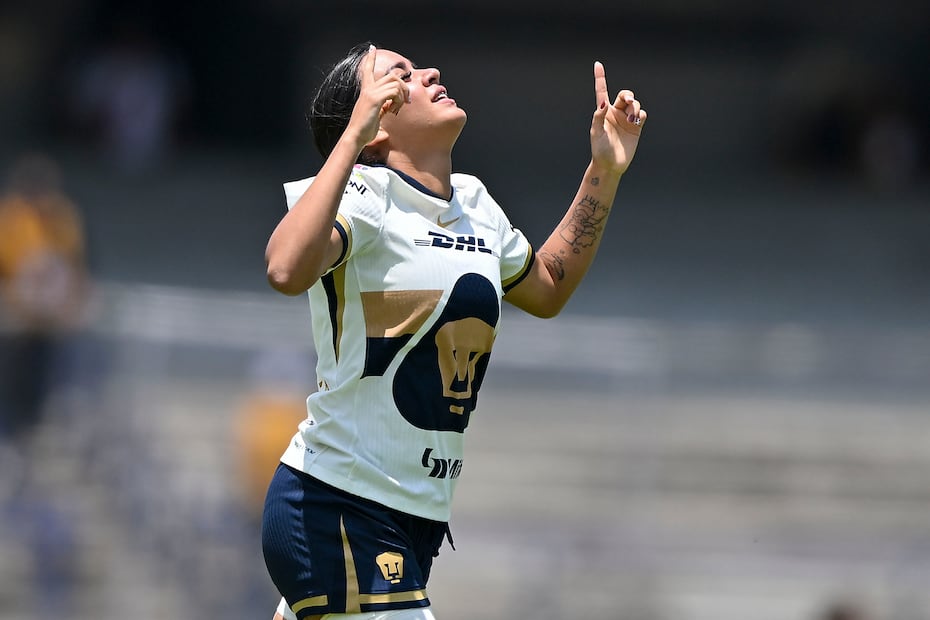 Ana Mendoza en festejo de gol con Pumas, durante la Jornada 7 del Apertura 2025 - Foto: Imago7