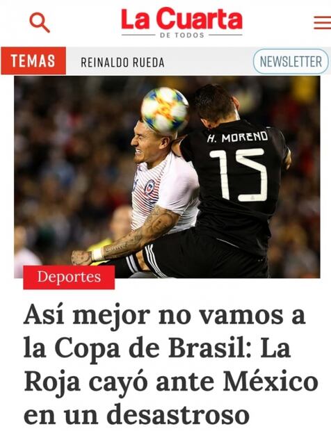 Prensa chilena no perdona derrota de La Roja