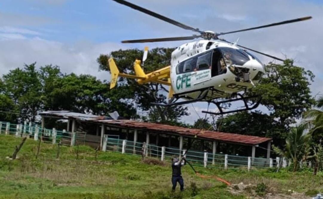 CFE lleva avance del 70% en reparación de línea de fluido en Chiapas (08/10/2025). Foto: Especial