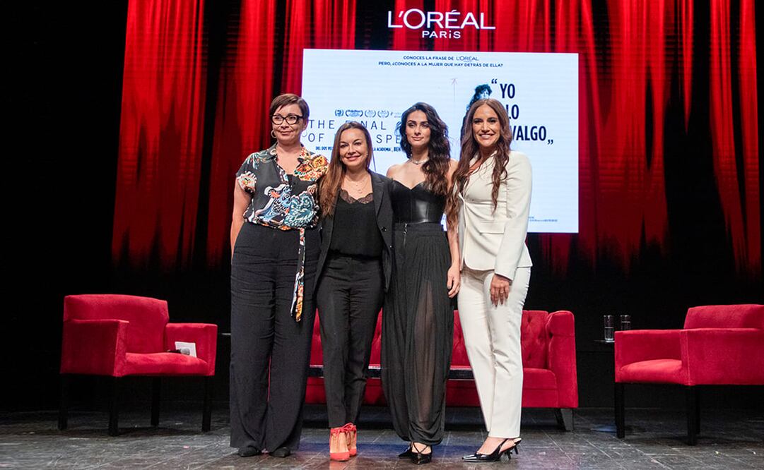 El panel conmemorativo al estreno del cortometraje “The Final Copy of Ilon Specht” estuvo conformado por Joanna Lopez, Deborah Armstrong, Renata Notni y Danielle Dithurbide. Foto: Angélica Chema Sierra EL UNIVERSAL