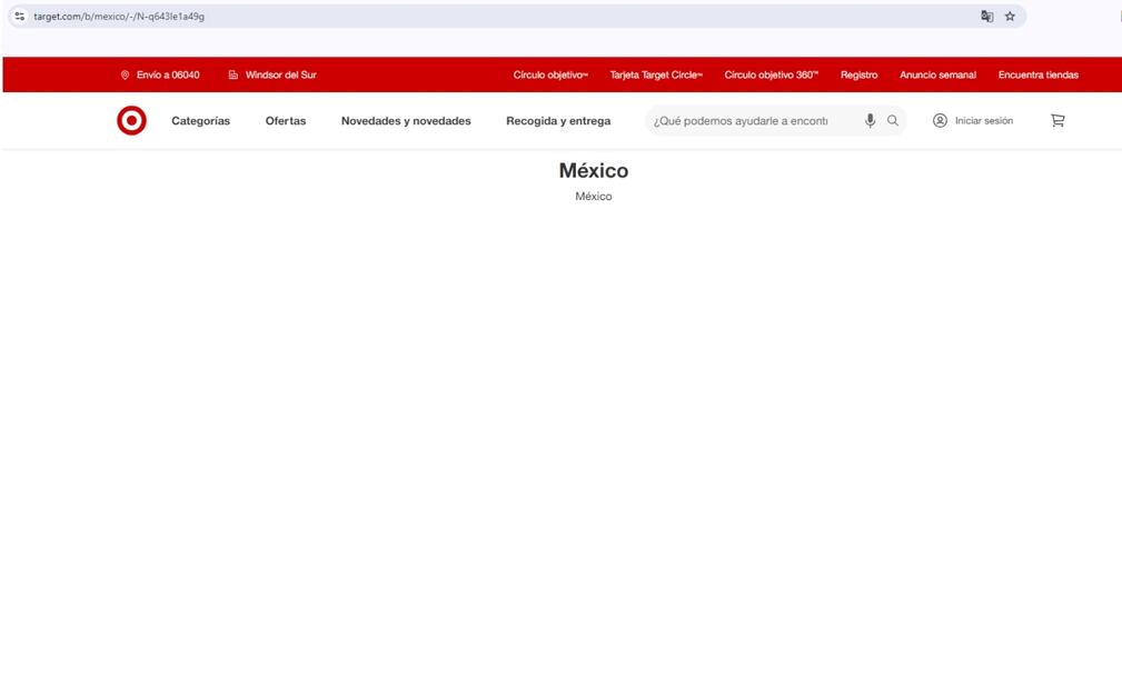 Página de Target México. Foto: Captura de pantalla
