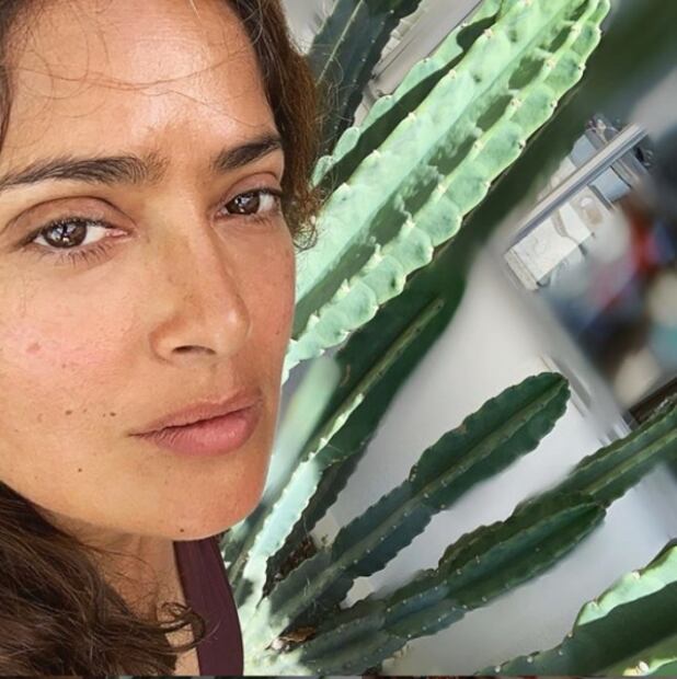 A Salma Hayek ya le gustó presumir sus canas 