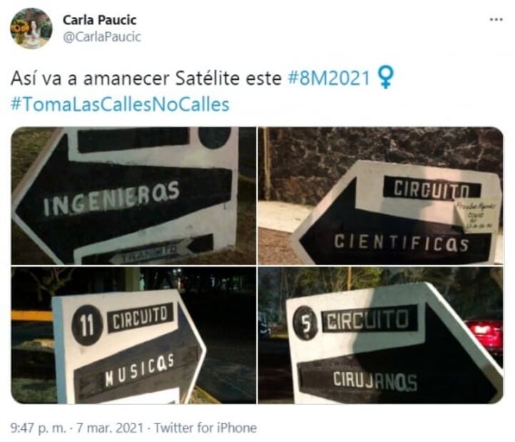 Mujeres ponen a calles el nombre de sus madres, amigas e ídolas
