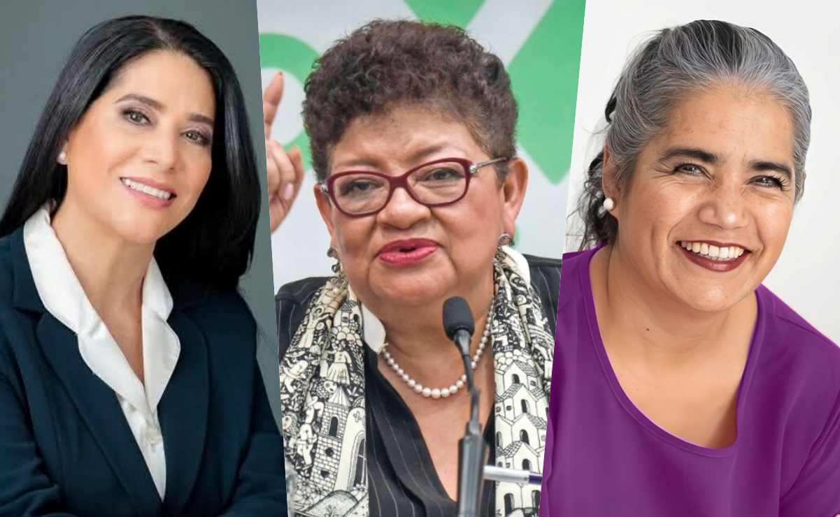 Terna de la presidenta Claudia Sheinbaum para la titularidad de la FGR. De izq a der: Maribel Bojórquez, Luz María Zarza y Ernestina Godoy. Fotos: Especiales