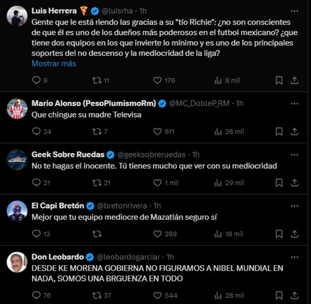 Comentarios que critican a Ricardo Salinas Pliego