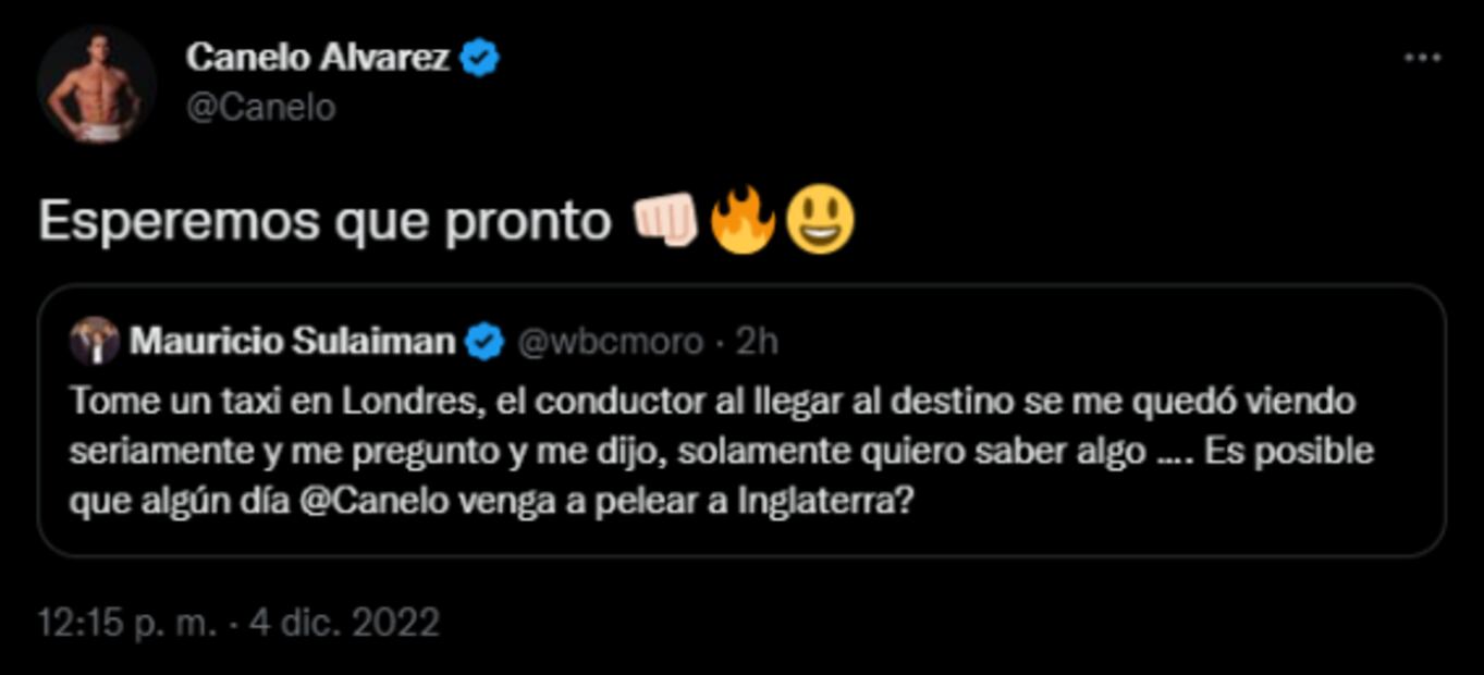 Canelo Álvarez quiere pelear en Inglaterra