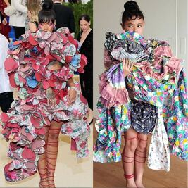 Esta niña que se ha hecho viral en redes sociales por replicar los looks más divertidos de las celebridades