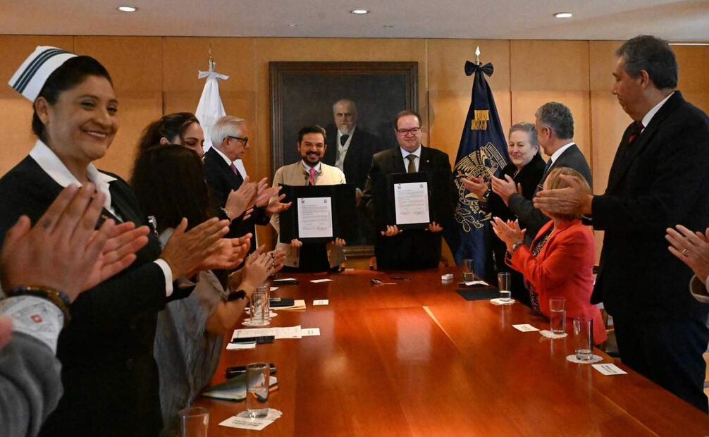 UNAM e IMSS refrendan convenio de colaboración este miércoles 15 de octubre de 2025. Foto: Especial