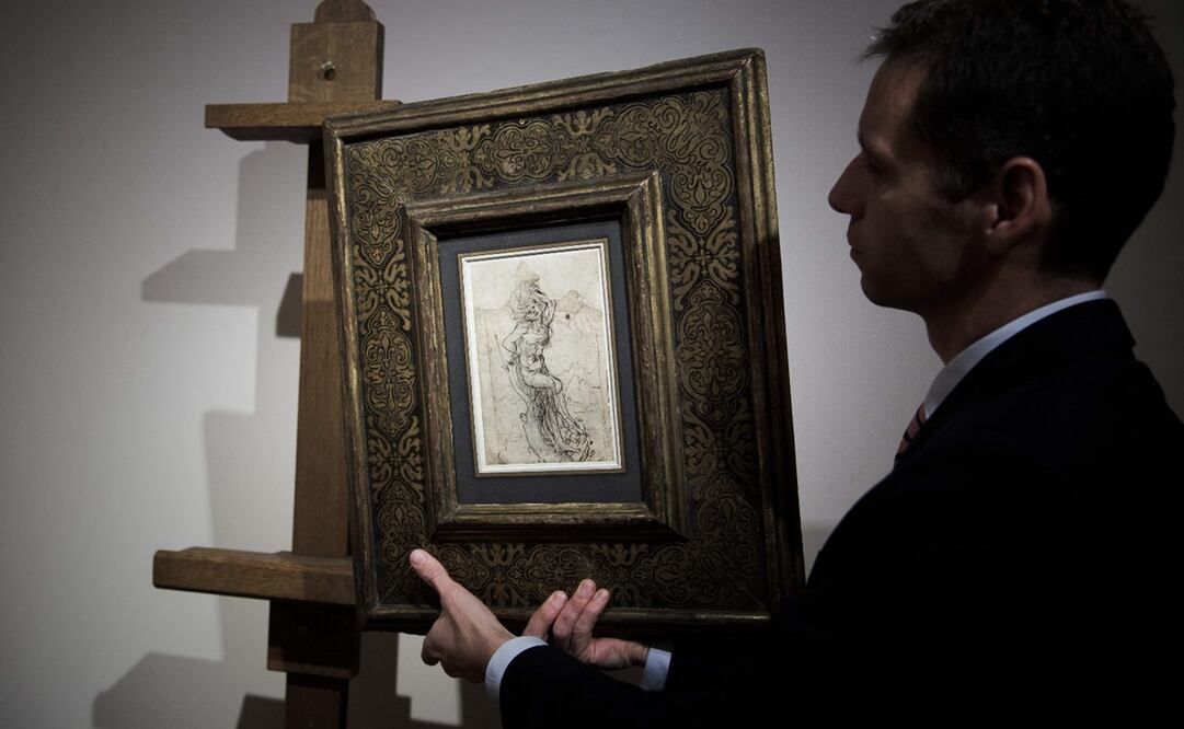 Dibujo atribuido a Leonardo da Vinci. Foto: PHILIPPE LOPEZ / AFP
