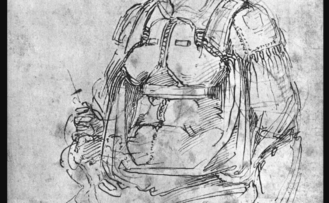La caricatura que hizo Miguel Ángel de sí mismo en el boceto de Vittoria Colonna puede ser una especie de firma. Foto: Europa Press
