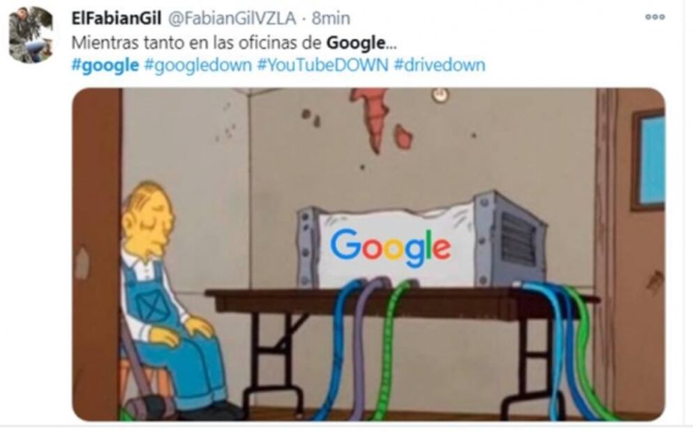 Google, YouTube y Gmail se caen