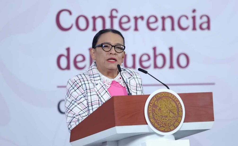 Rosa Icela Rodríguez, titular de la Secretaría de Gobernación (Segob), informó que desde octubre de 2024 a la fecha van 8 mil 700 armas canjeadas como parte del programa “Sí al desarme, sí a la paz”.  Foto: Fernanda Rojas / EL UNIVERSAL