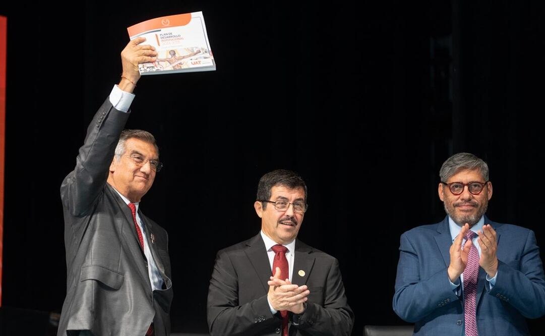 El mandatario Américo Villarreal Anaya, se comprometió, con la comunidad universitaria, a respaldar a la Universidad Autónoma de Tamaulipas, por ser la principal aliada de su gobierno en la transformación de estado. Foto: especial
