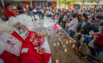 Exigen justicia por Alexa y Leydi; homenaje y protesta por niñas muertas en Badiraguato, Sinaloa. Foto: Especial