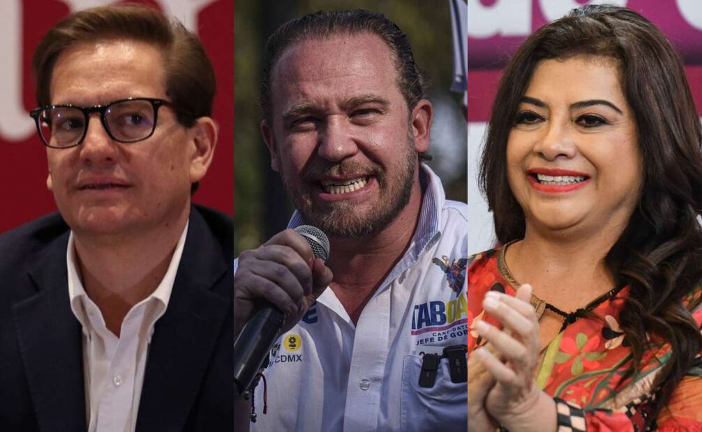 Salomón Chertorisvki de Movimento Ciudadano, Santiago Taboada de Va por la CDMX y Clara Brugada por la coalición Sigamos Haciendo Historia