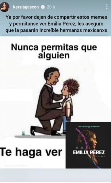 Karla Sofía Gascón reacciona a memes por “Emilia Pérez”. Foto: Captura de pantalla