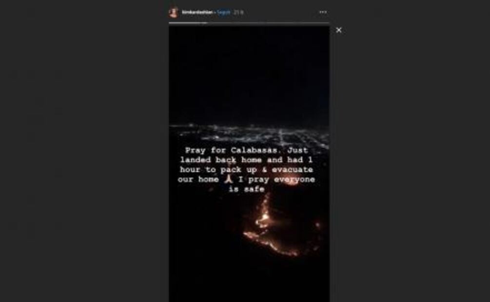 Del Toro y Kim Kardashian huyen de California por incendio