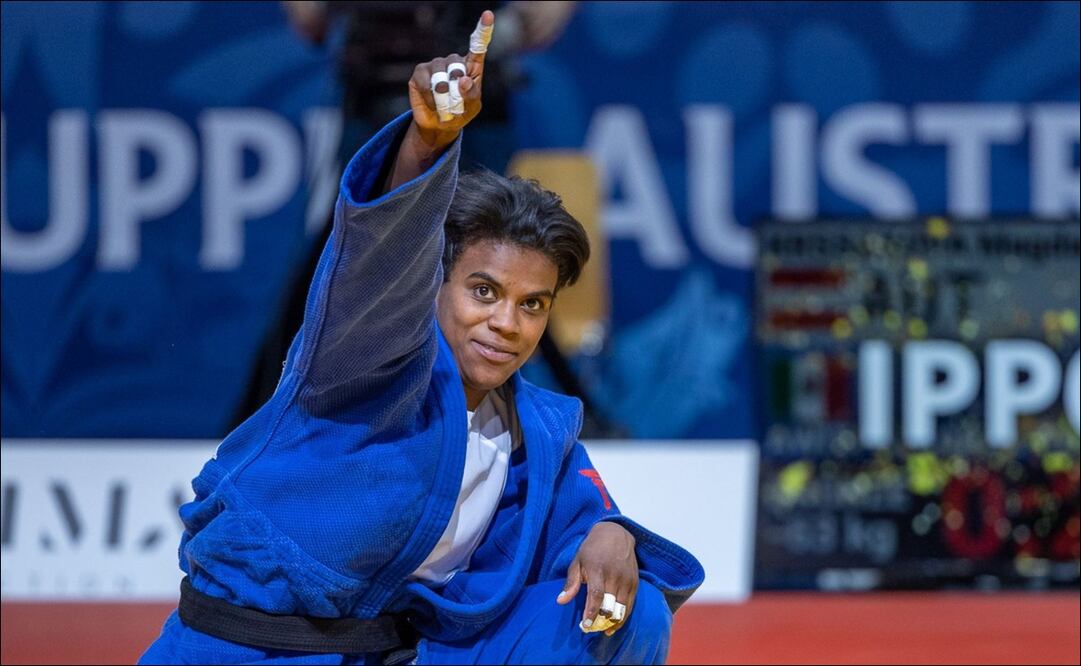 La mexicana Prisca Awiti que compite en judo se colgó la medalla de oro en San Salvador / FOTO: @OlimpismoMex