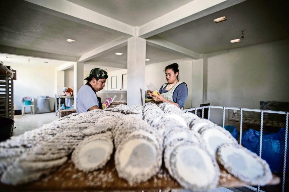 El proceso de elaboración de las barras de amaranto es a mano. En promedio, tardan 20 minutos en crear 165 barras de amaranto cubierto con chocolate (GERMÁN ESPINOSA. EL UNIVERSAL)