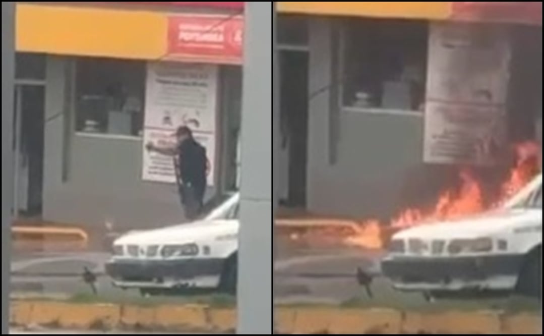 CJNG quema una tienda Oxxo y desata balaceras en Zitácuaro, Michoacán. Foto: Especial