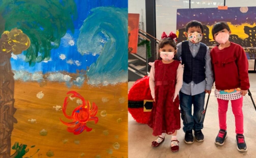 Con tan solo 4 años, Julieta realizó una exposición de pinturas