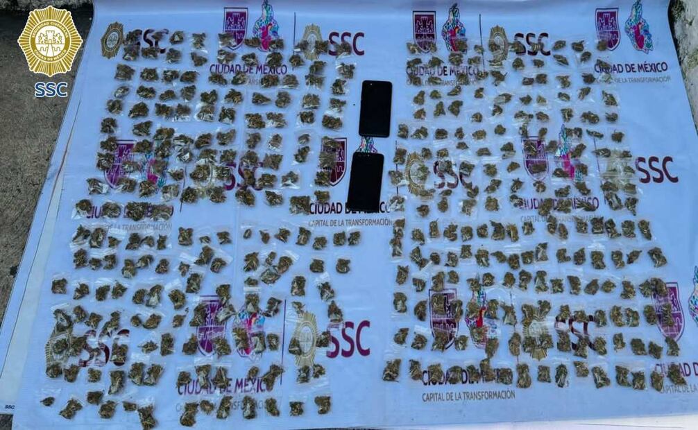 A los detenidos se les econtraron 393 bolsas con marihuana. Foto: Especial.