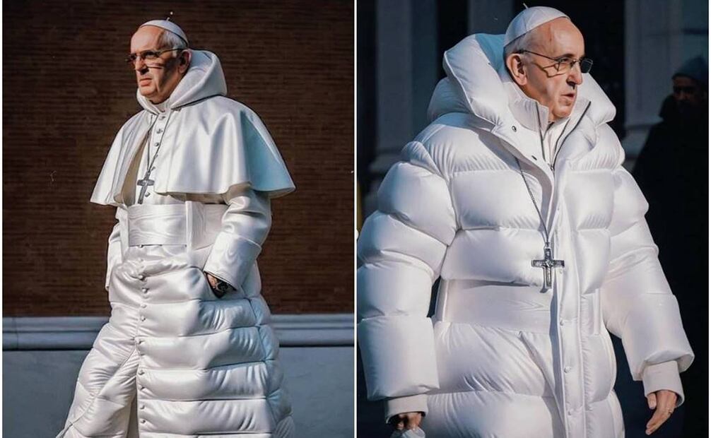 Imágenes del Papa Francisco creadas con Inteligencia Artificial. Foto: Instagram @antifallen