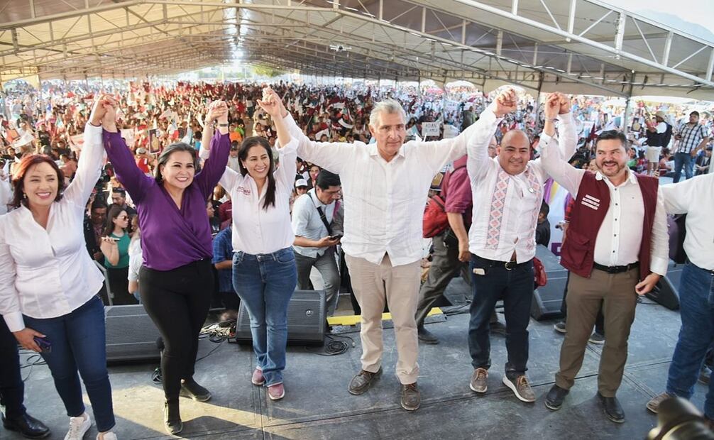 Aspirante a la presidencia Adán Augusto López de gira en Nuevo León. Foto: Twitter @adan_augusto