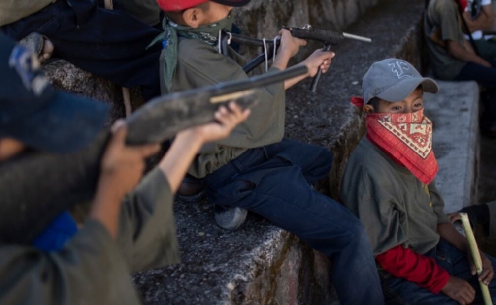 Vigilante group trains and arms children to protect themselves against criminal groups in Guerrero, Mexico