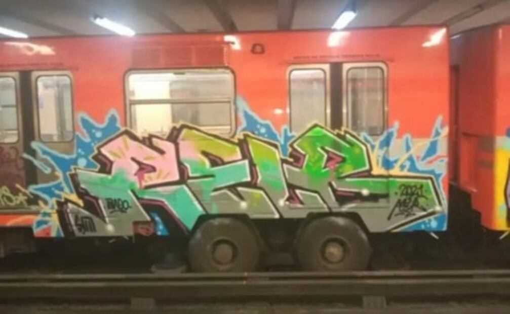 Tras reanudar servicio por incendio, grafitean trenes de la Línea 6 del Metro